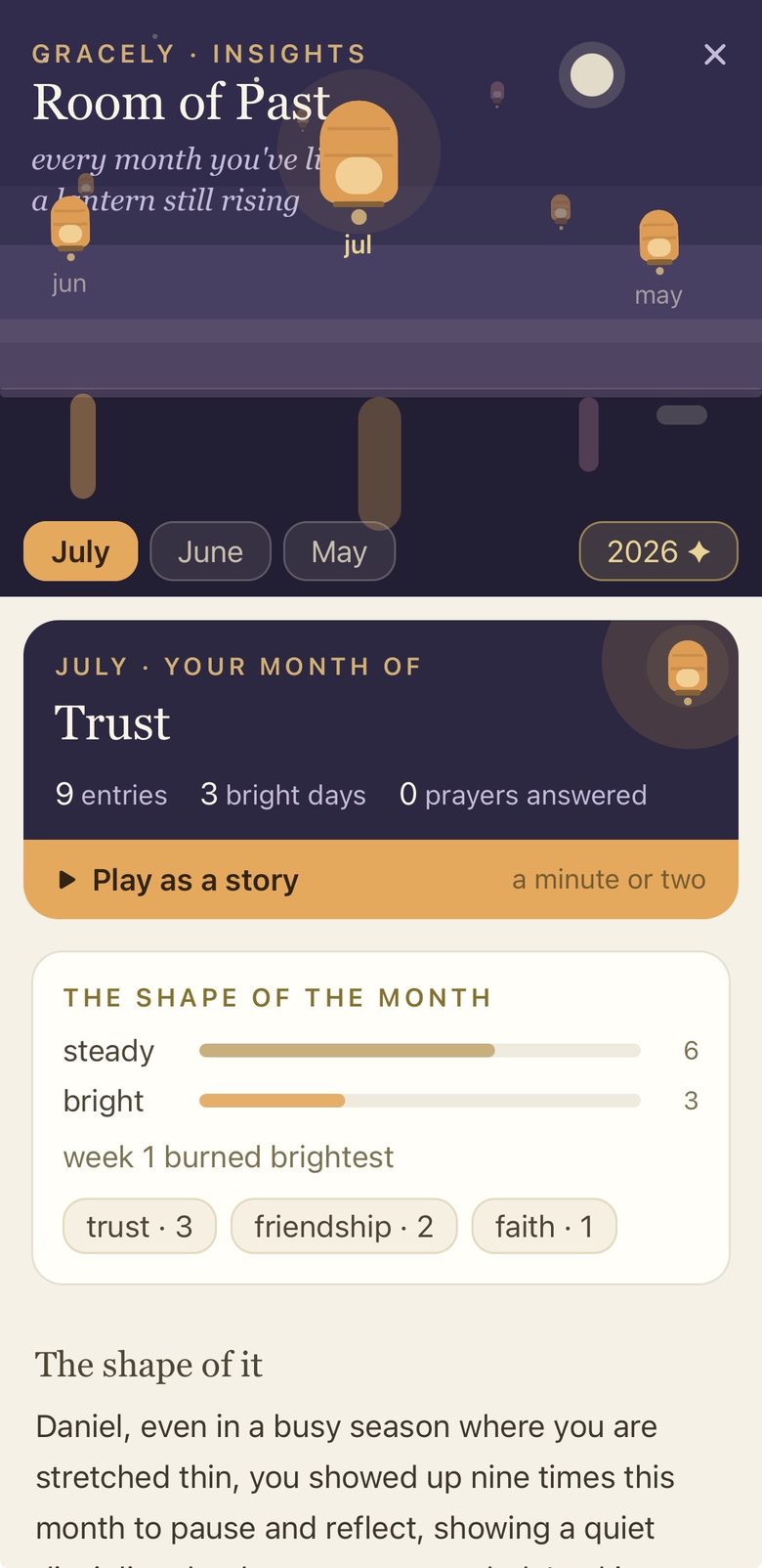 Room of Past — a month of your life as one story